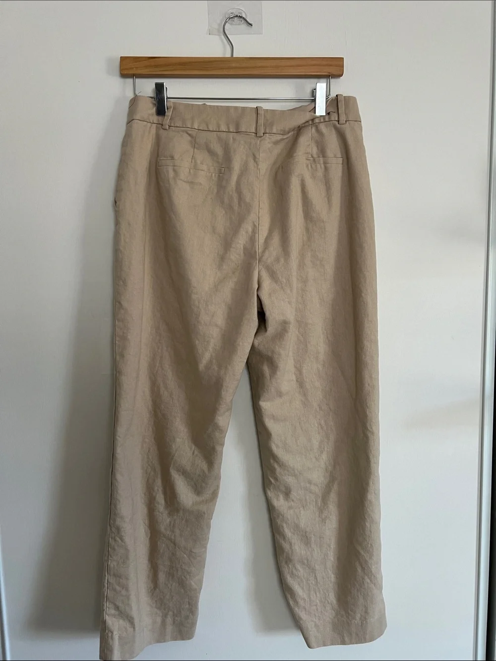 J. Crew Kallie Pant linen blend beige straight leg casual pants womens size 8
